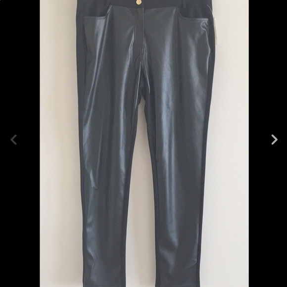 Michael Kors Pants - 1 left NWT MICHAEL KORS FAUX LEATHER FRONT PANTS
